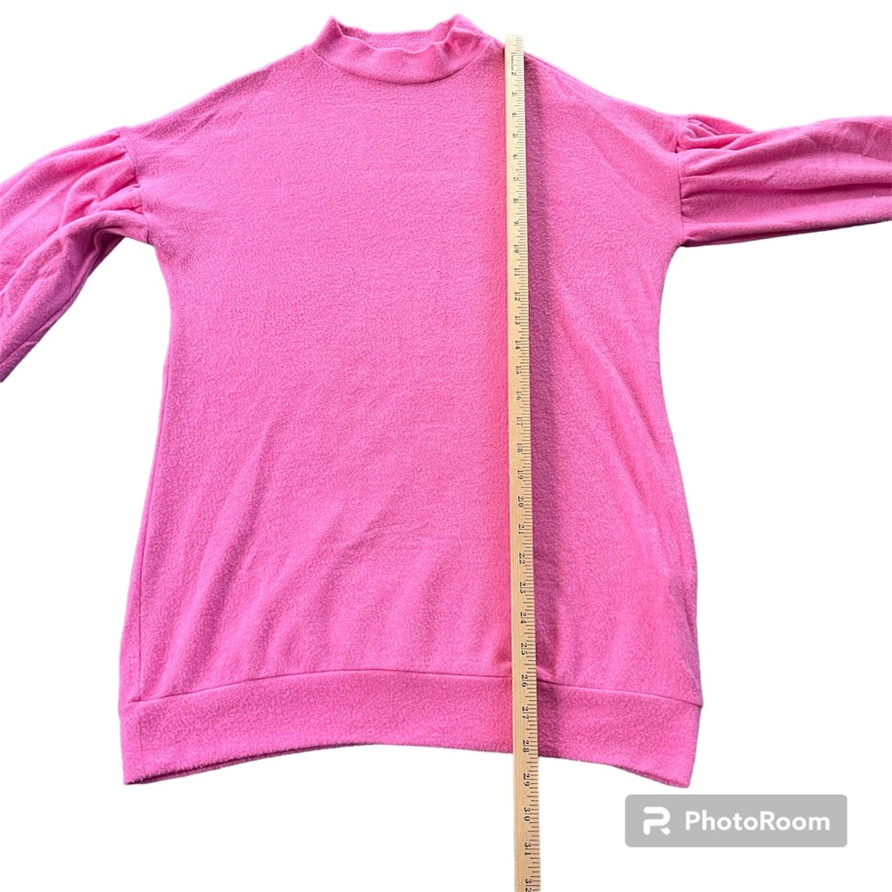 Hailey & Co. Women’s M Pink Long Sleeve High Neck Balloon Sleeve Rayon Sweater - Picture 9 of 13